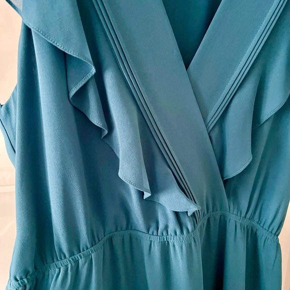 RW&Co. Ruffled Chiffon Dress in Teal - Picture 4 of 11